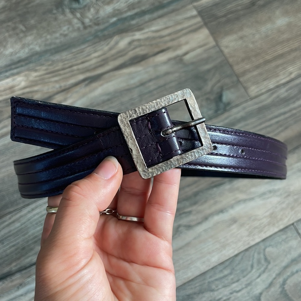 Authentic Vintage Yves Saint Laurent belt -small- eggplant color-great condition